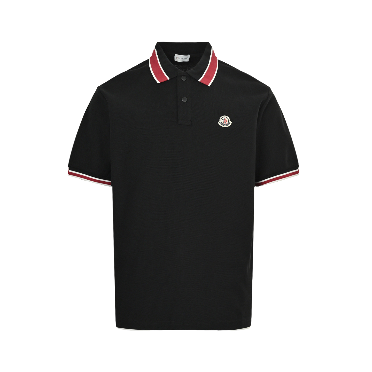 Moncler 25ss striped collar embroidered logo polo short sleeve