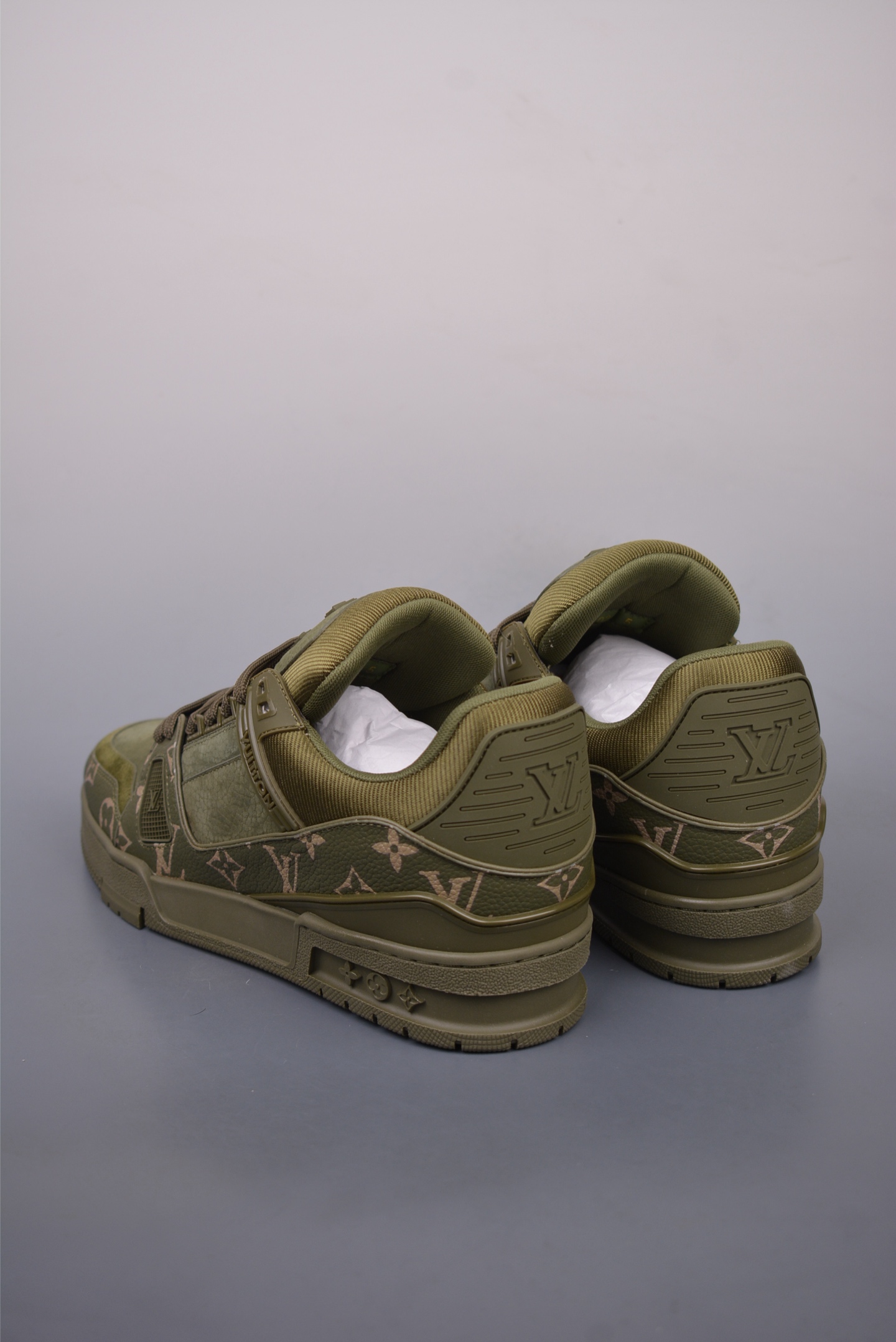 Louis Vuitton Trainer Sneaker Low Army Green Print