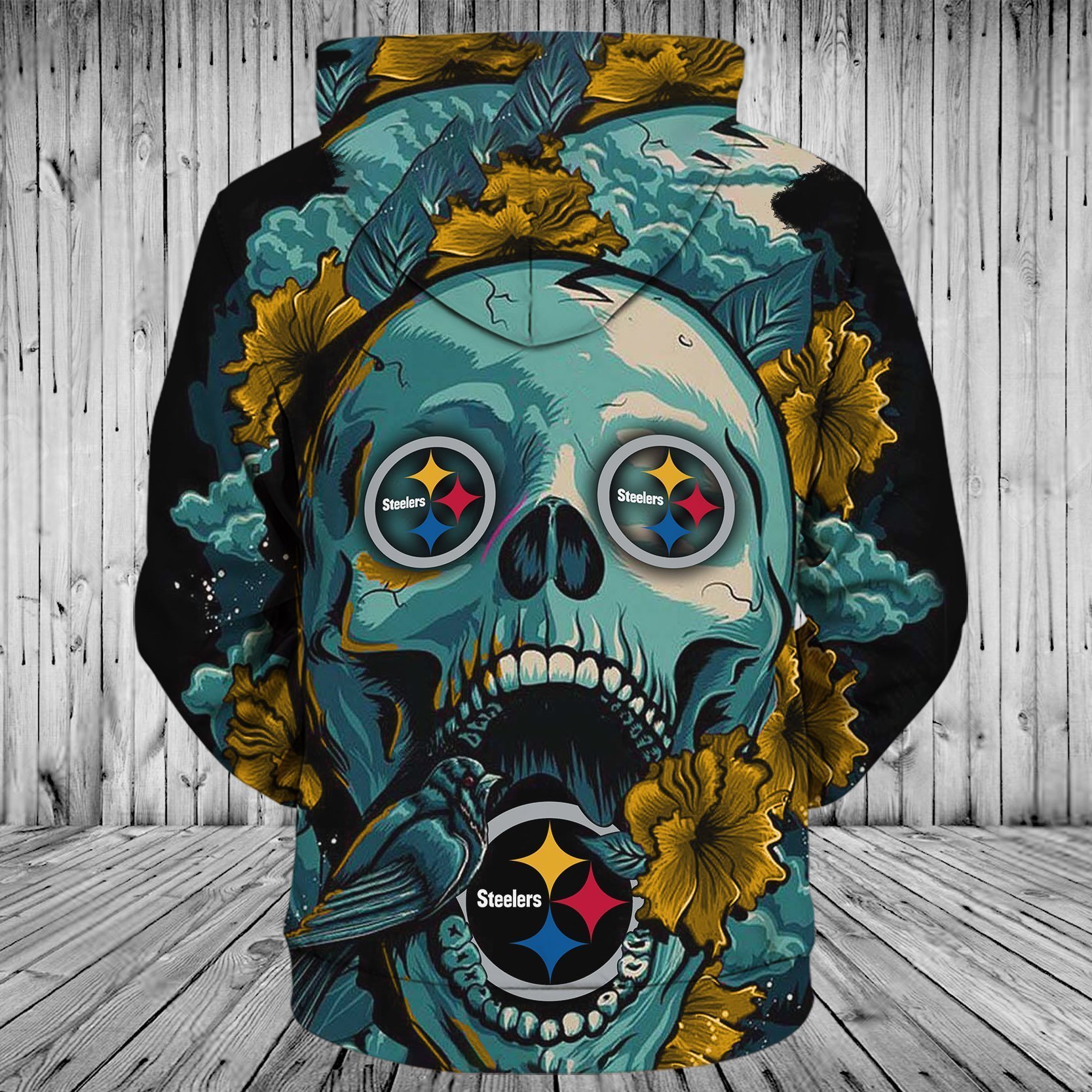 STEELERS 3D HOODIE FLOWER 23