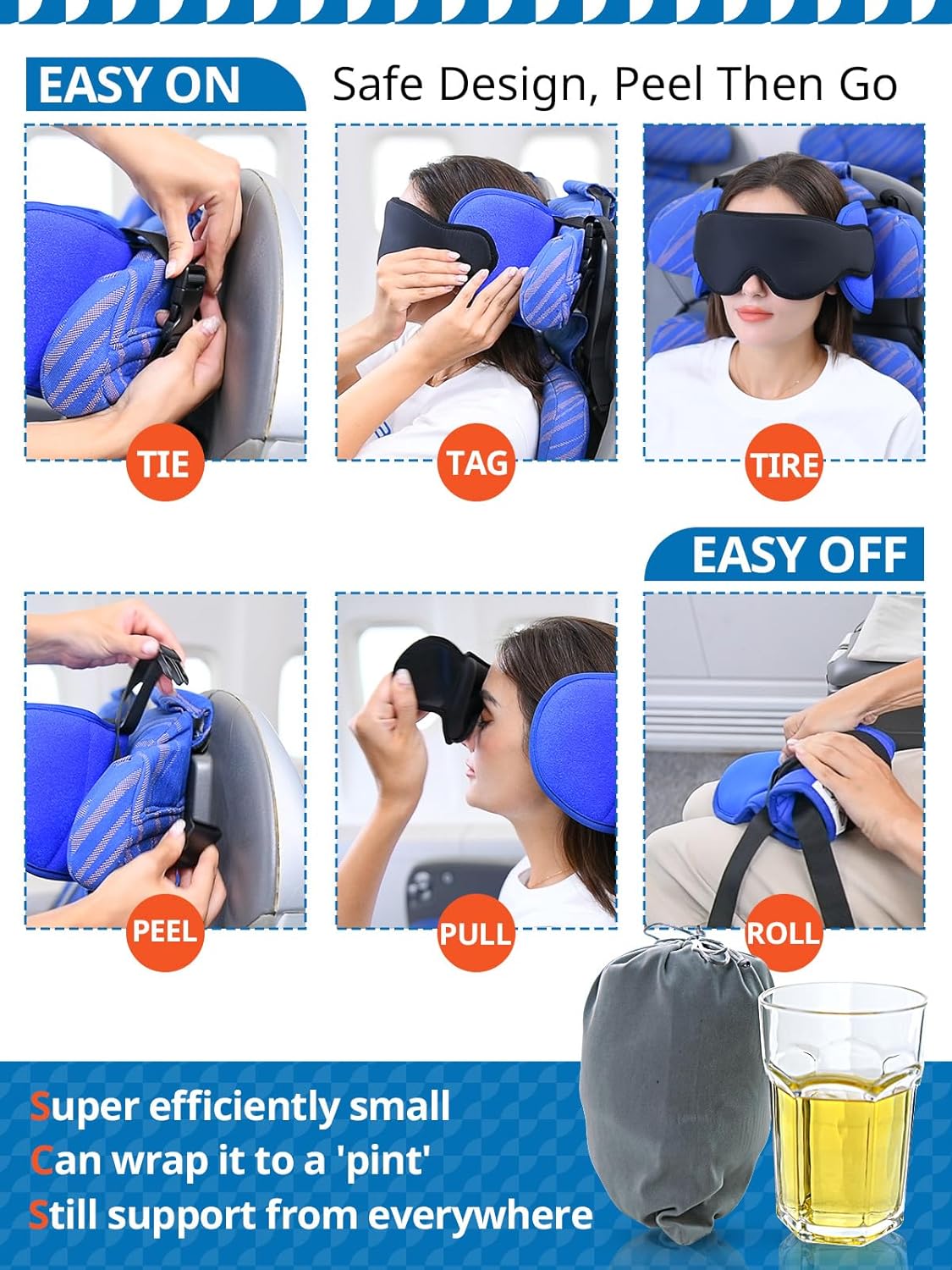 🔥ON SALE🔥Neck Pillow for Sleeping Travel with Eye Mask
