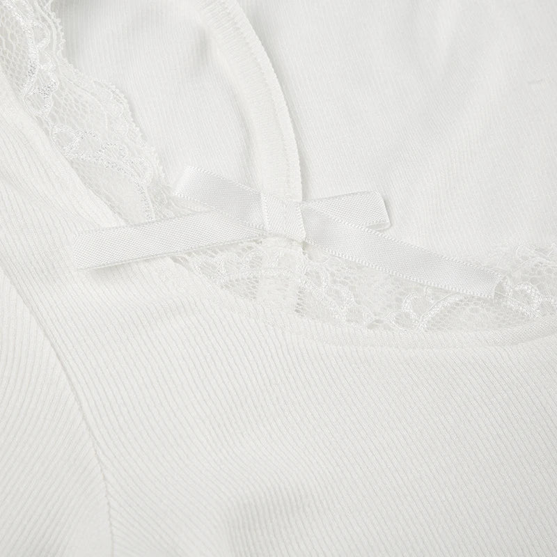 Lace and Bows Button Top