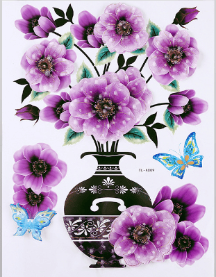 3D Stereo Simulation Vase Wallpaper Refrigerator Sticker