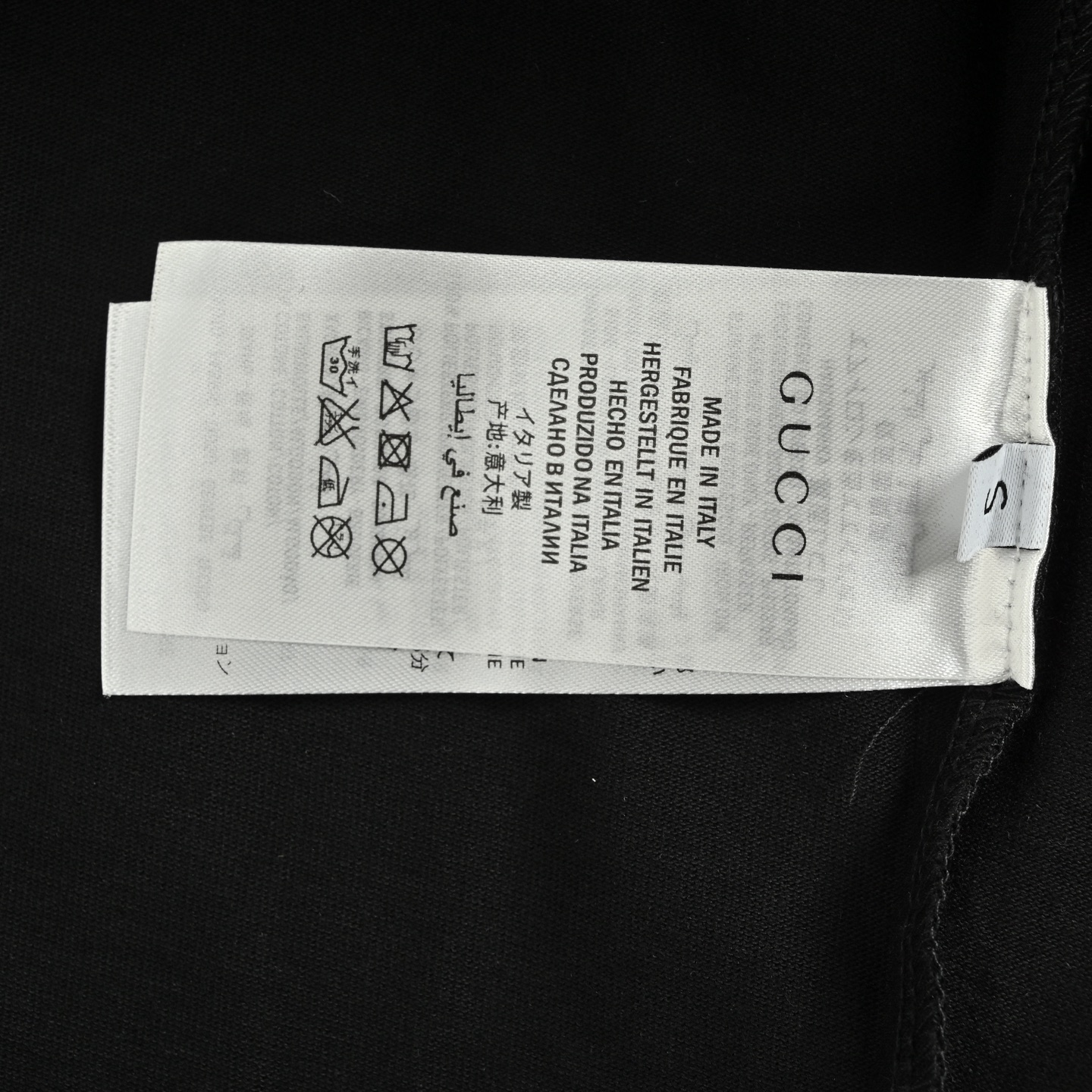 Gucci 25ss chest lettering badge print short sleeves