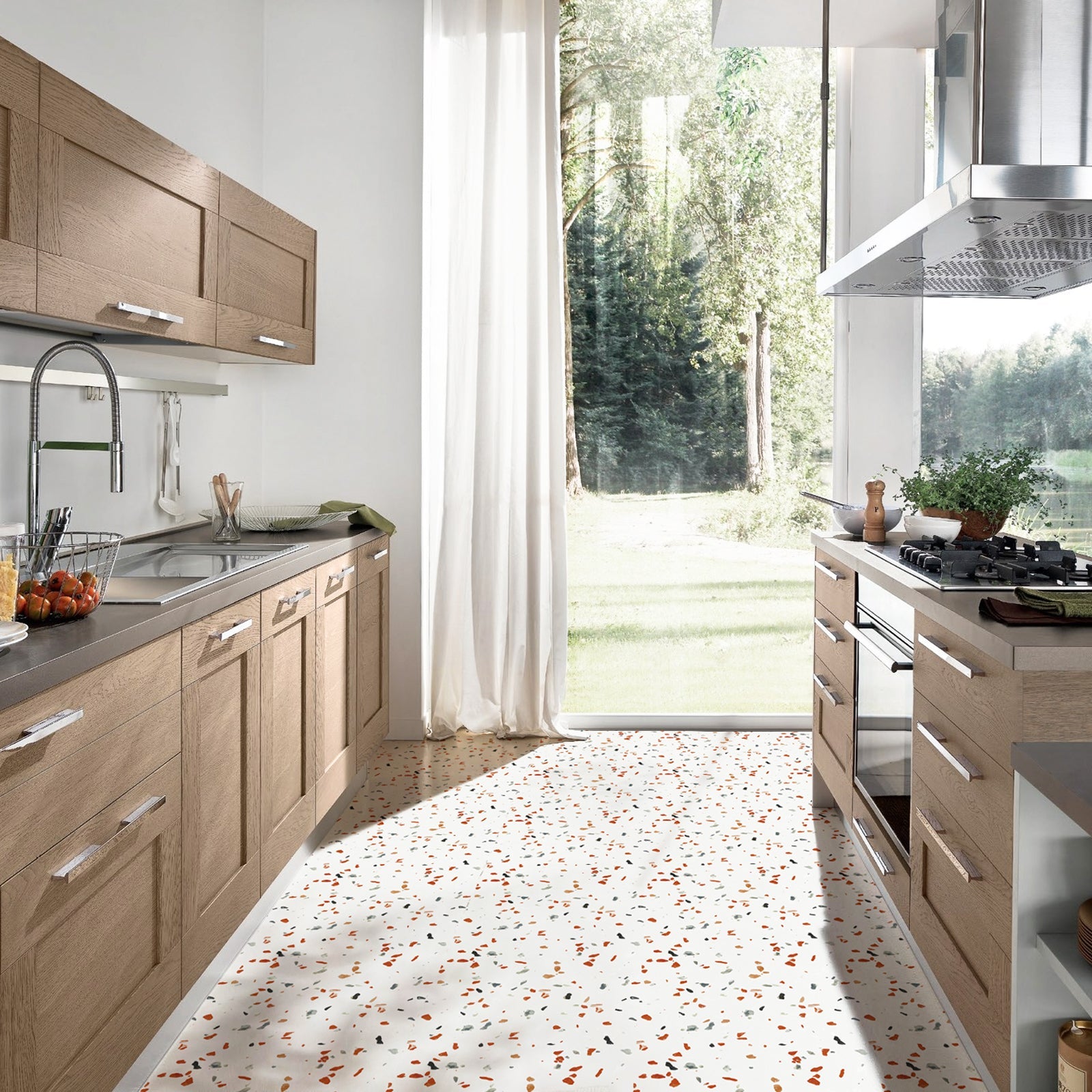 Confetti Terrazzo Peel and Stick Vinyl Floor Tile Sticker