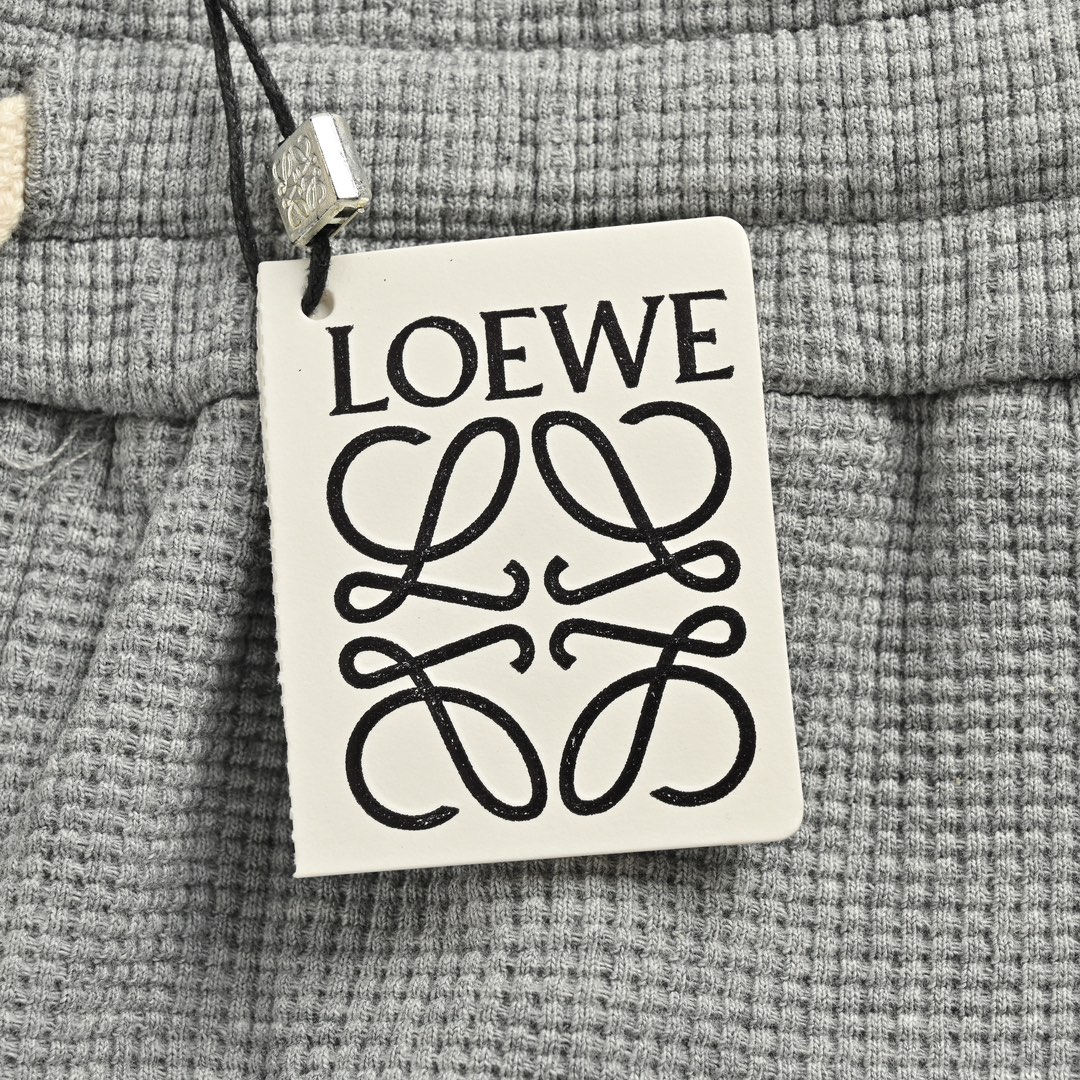 Loewe 24Fw embroidered logo waffle trousers