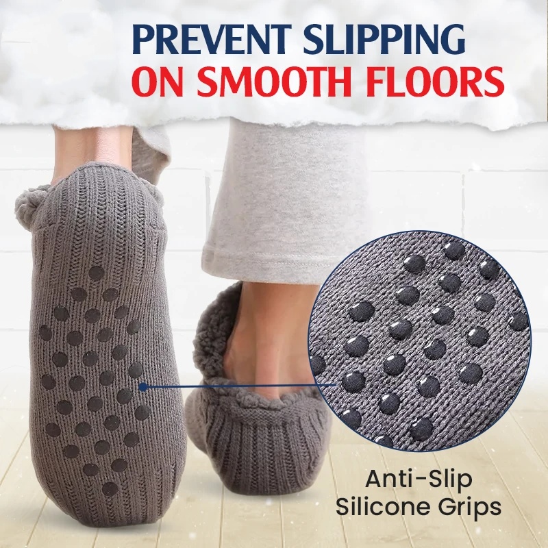 FleeceSox - Fleece-Lined Non-Slip Thermal Slippers Socks