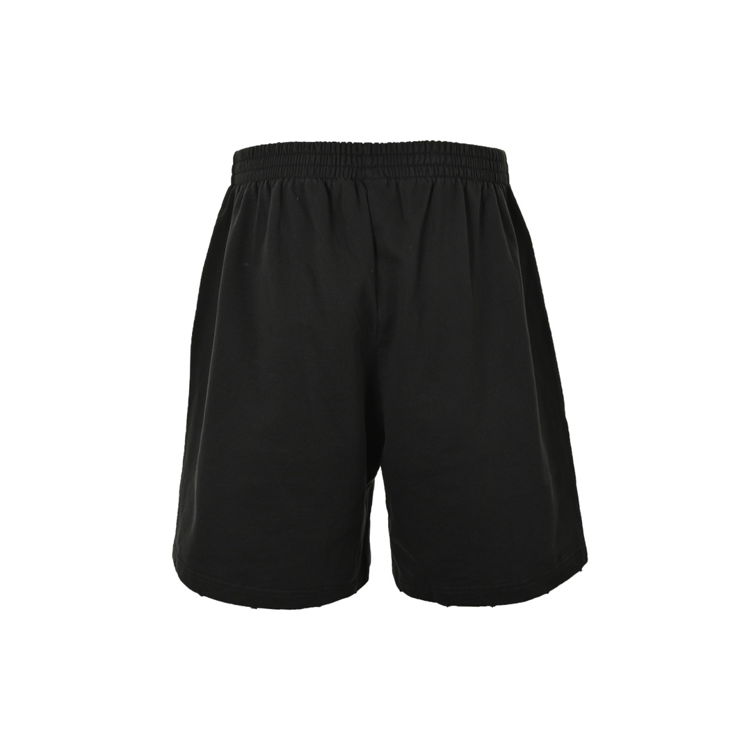 Balenciaga 24ss distressed rhinestone lettering shorts