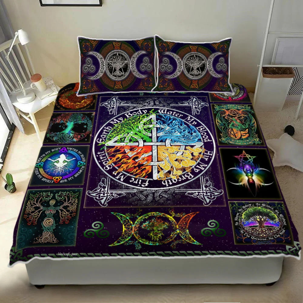 Wiccan Witch Pagan Quilt Bed Set