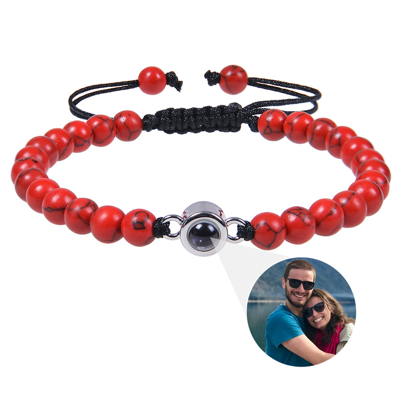 Personalized Photo Projection Beads Bracelet Sincere Gift For Her