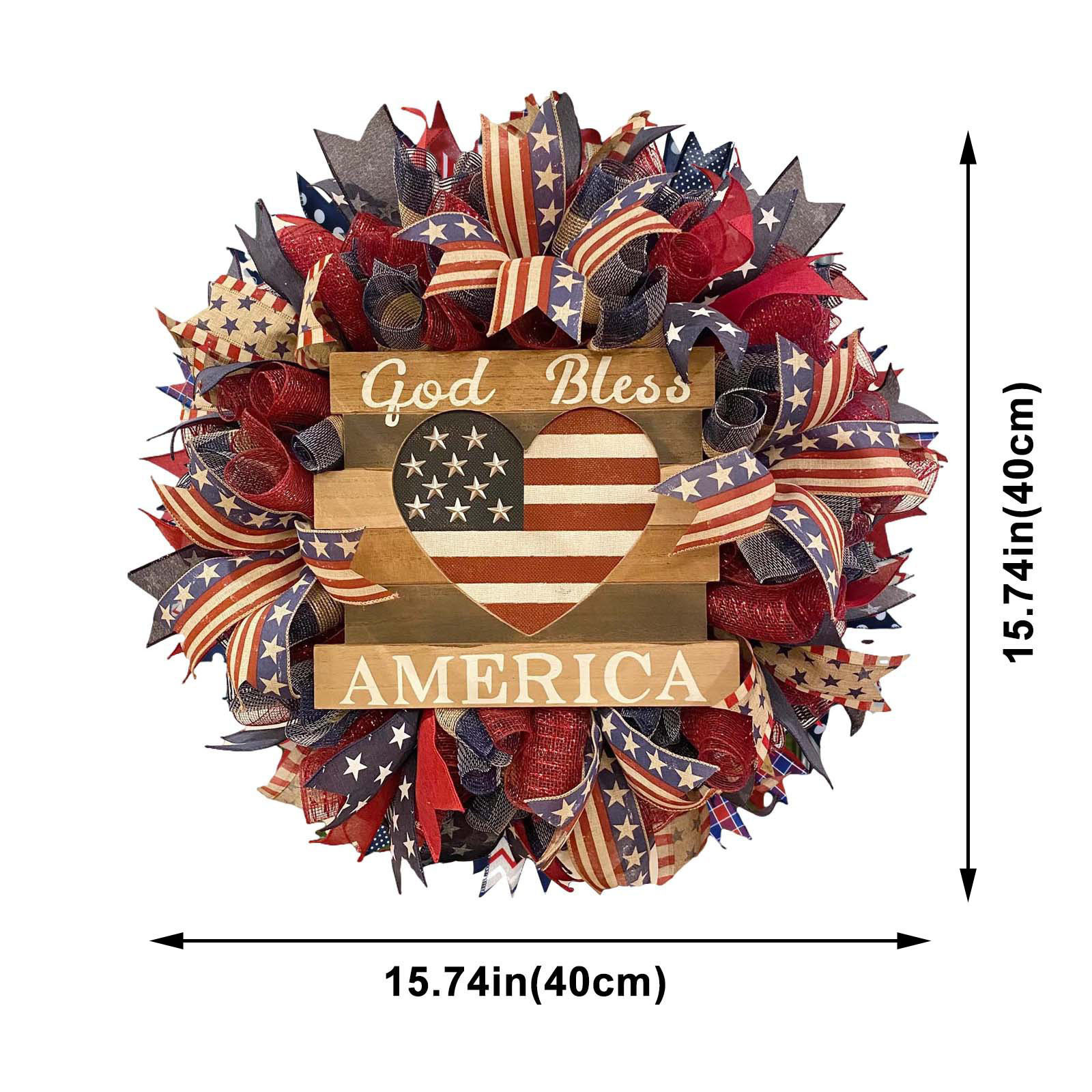 🔥Mother's Day Sale-[SAVE 50% OFF]-- Handmade God Bless America Wreath,New summer patriotic Independence Day wreath