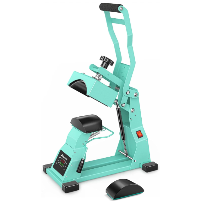 Delclynee Hat Heat Press Machine for Caps with 2pcs Interchangeable Platens