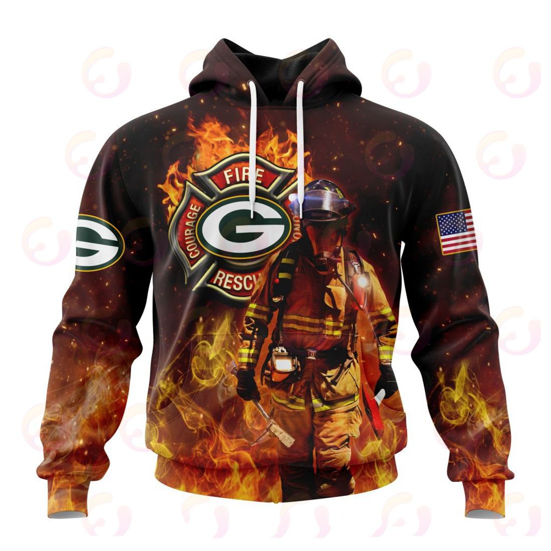 GREEN BAY PACKERS HONOR FIREFIGHTERS – FIRST RESPONDERS 3D HOODIE