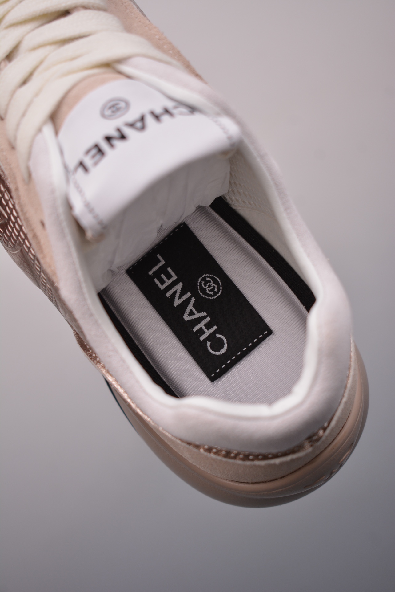Chanel A25 CC Calfskin Trainers Sneaker Rose Gold