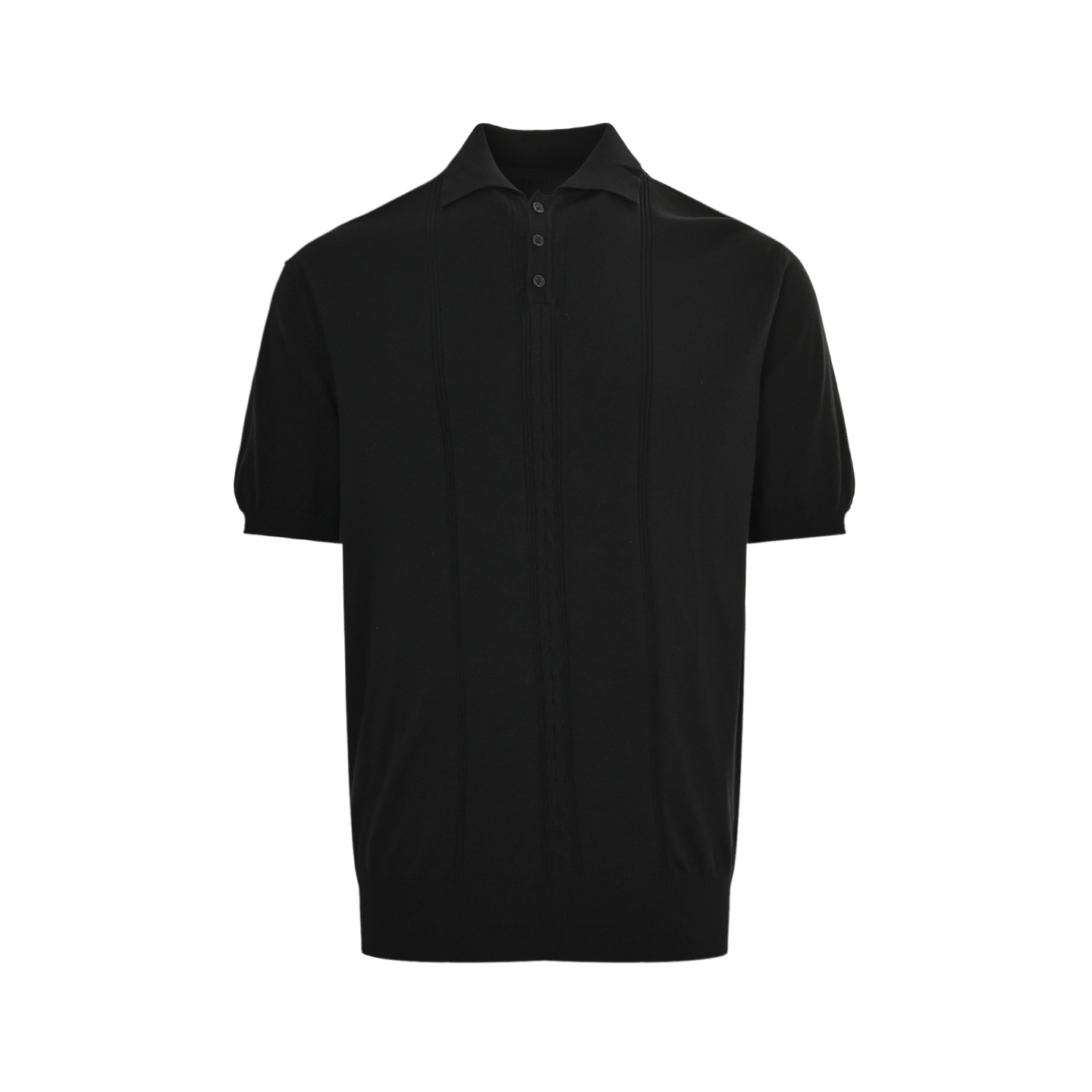 Prada 25ss Striped Cable Knit Polo Short Sleeve
