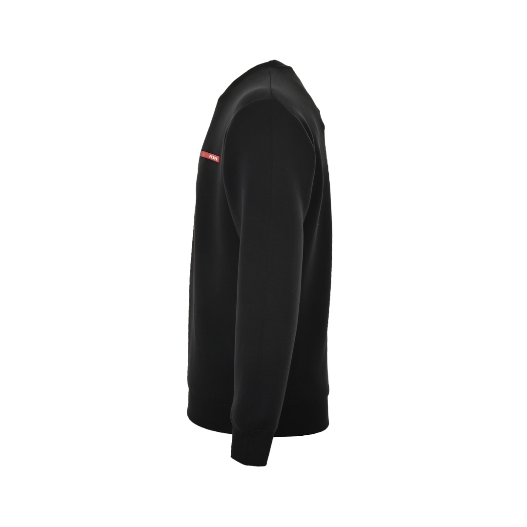 Prada 24Fw red striped air layer crew neck sweatshirt