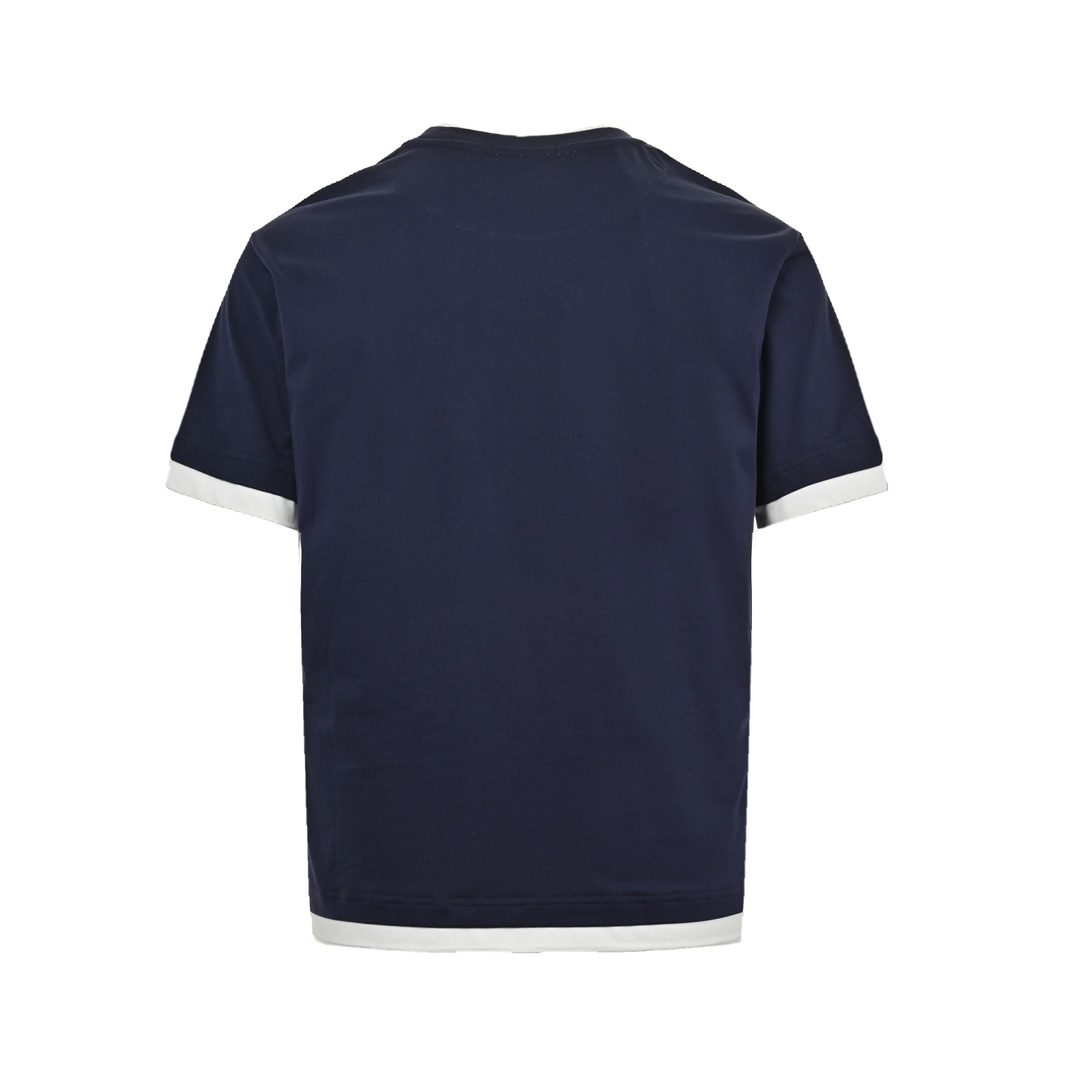 Prada 24ss fake two-piece triangle cloth label short sleeves