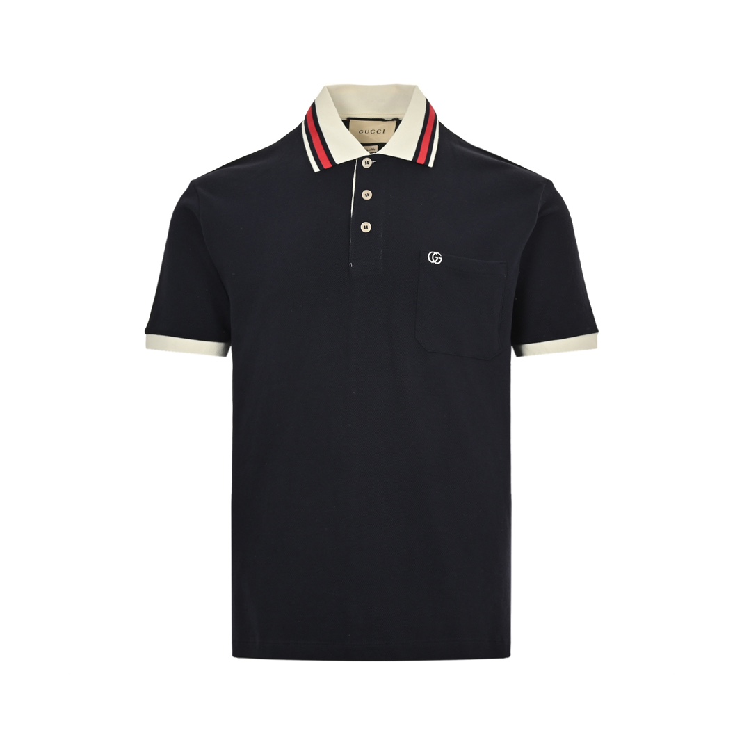 Gucci 24ss Pocket Double G Embroidery Polo Short Sleeve