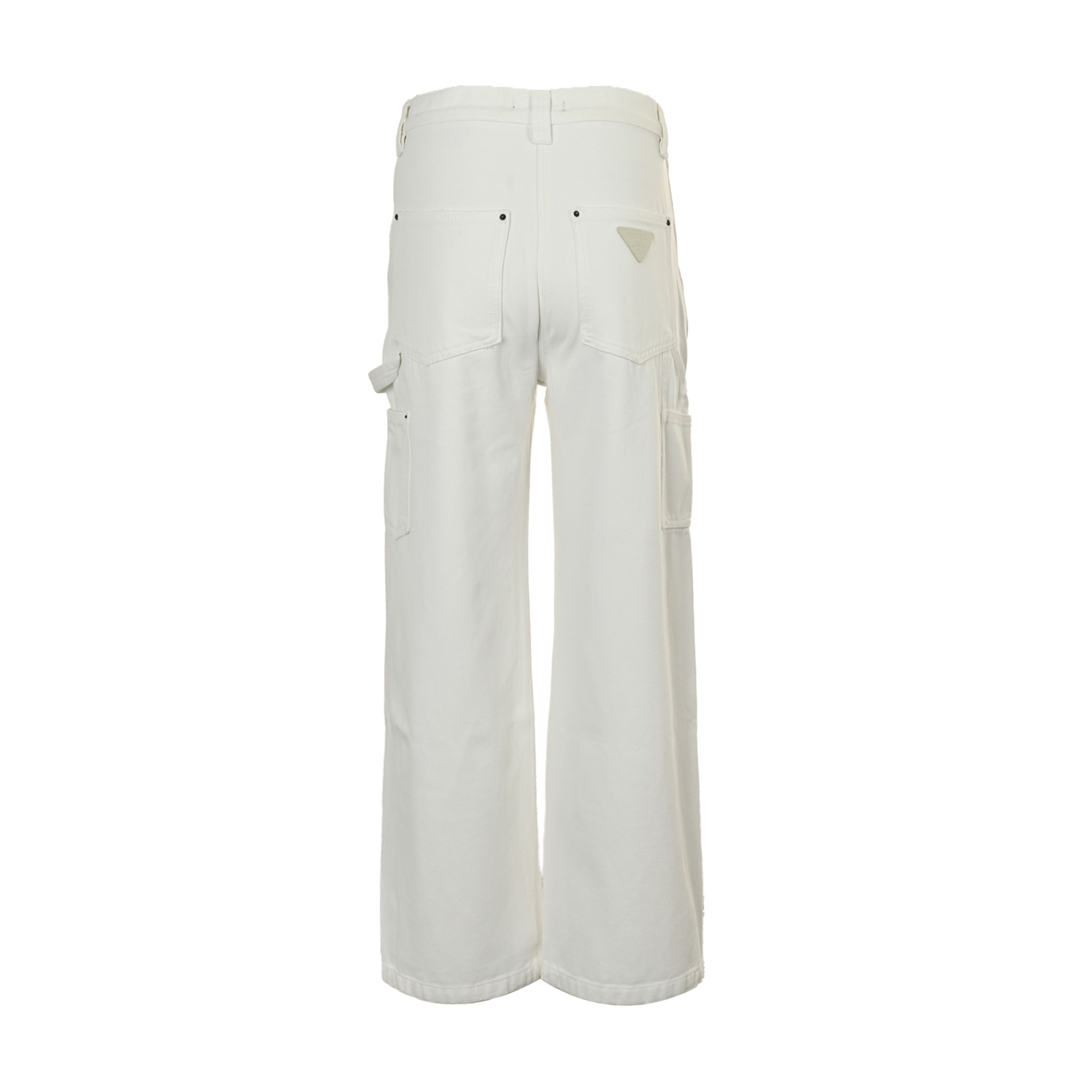 Prada 25ss triangle leather label lumberjack jeans