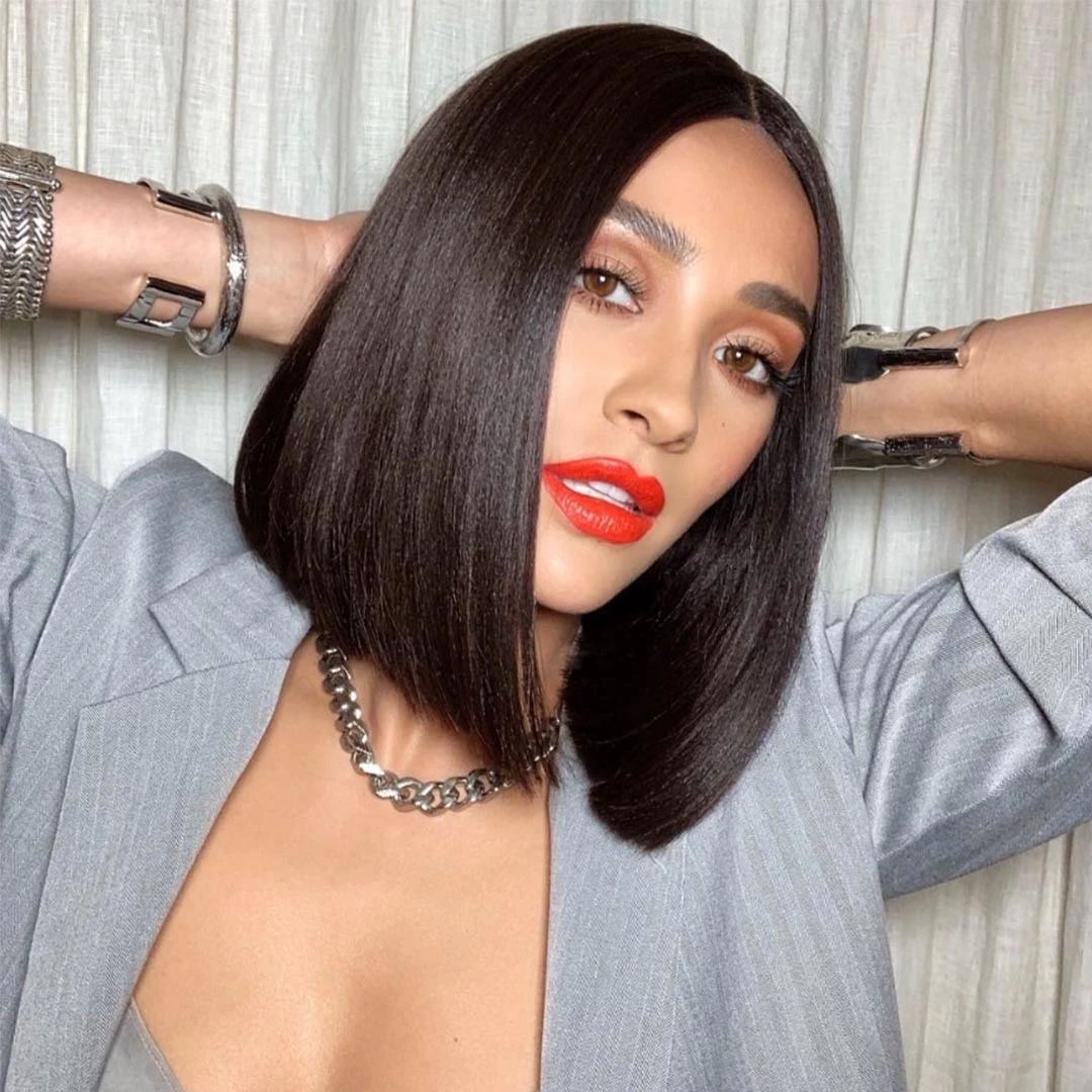 Luna Women Wig Center Part Lovely Bob Straight for African American