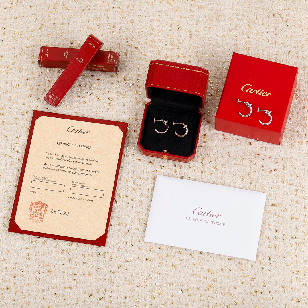 Cartier nail small diamond earrings