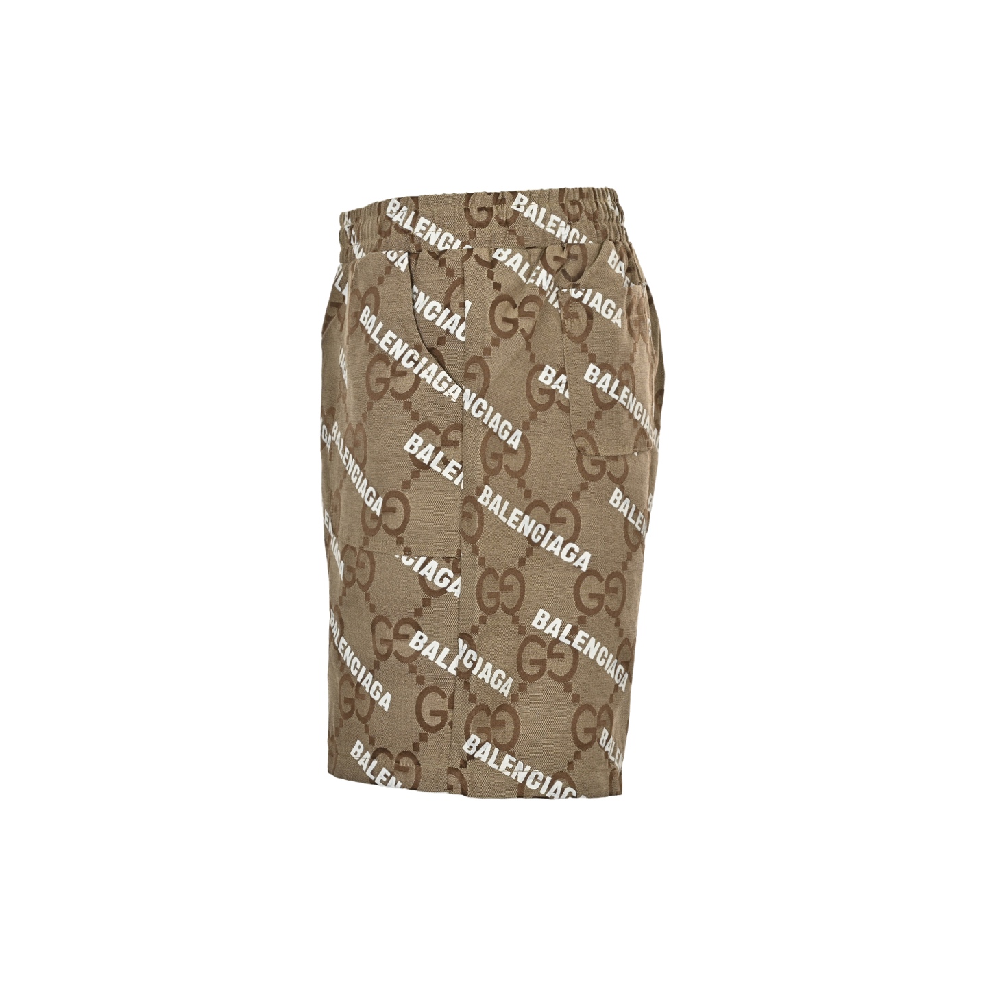 Gucci & Balenciaga co-branded monogram jacquard bullet print shorts