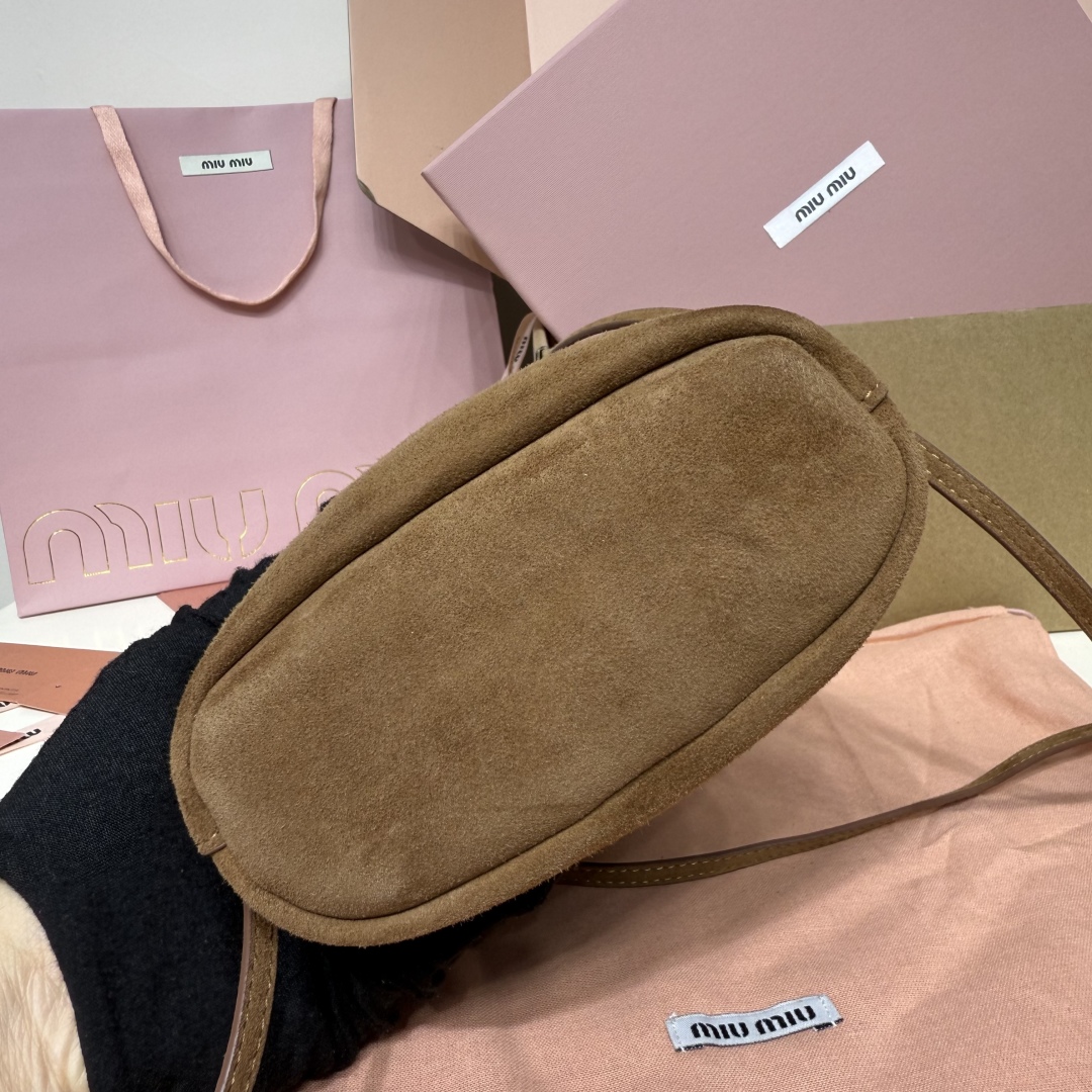 Miu Miu Suede Mini Bucket Bag 5NF460