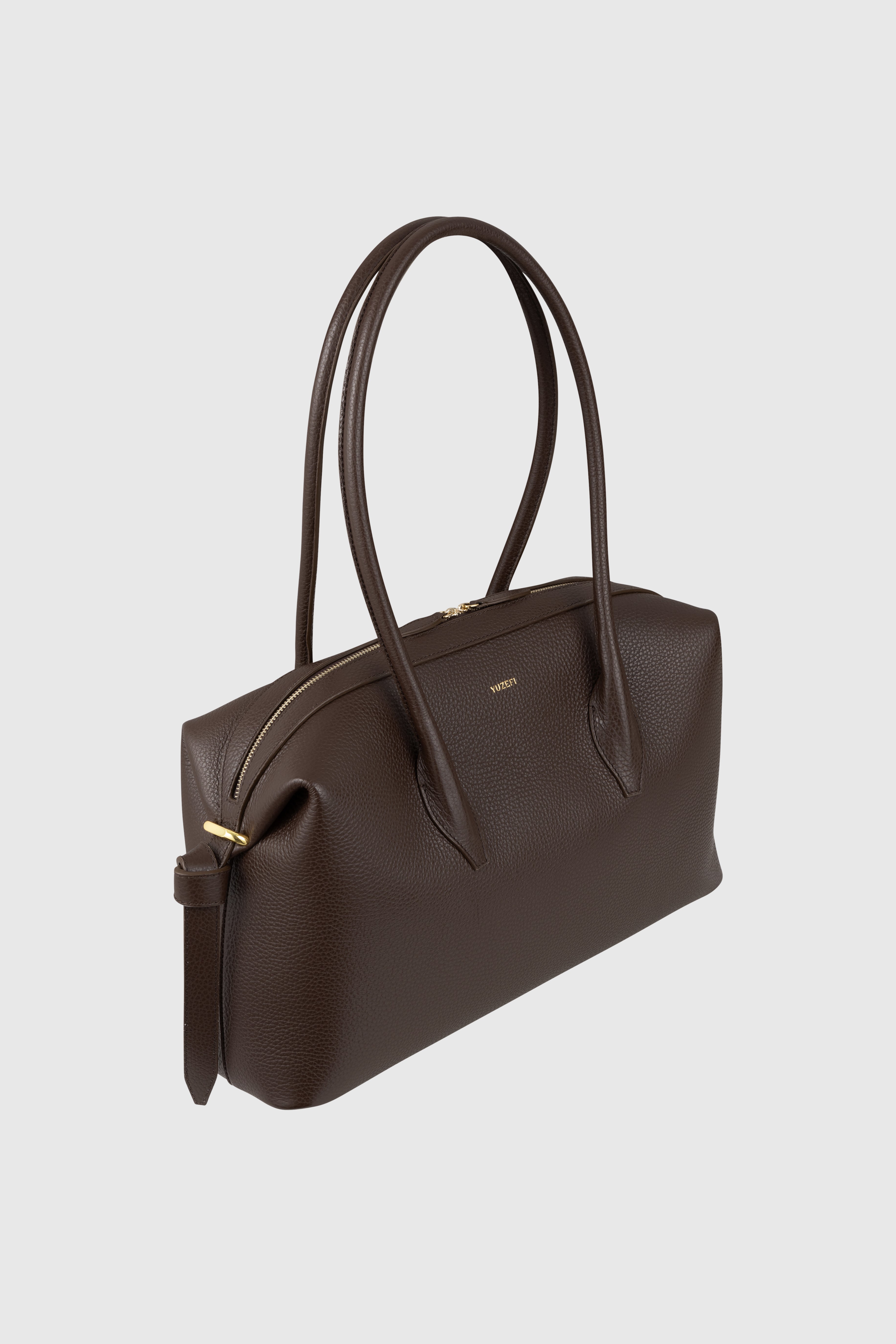 BRIOCHE DUFFLE - ESPRESSO PEBBLE GRAINED LEATHER