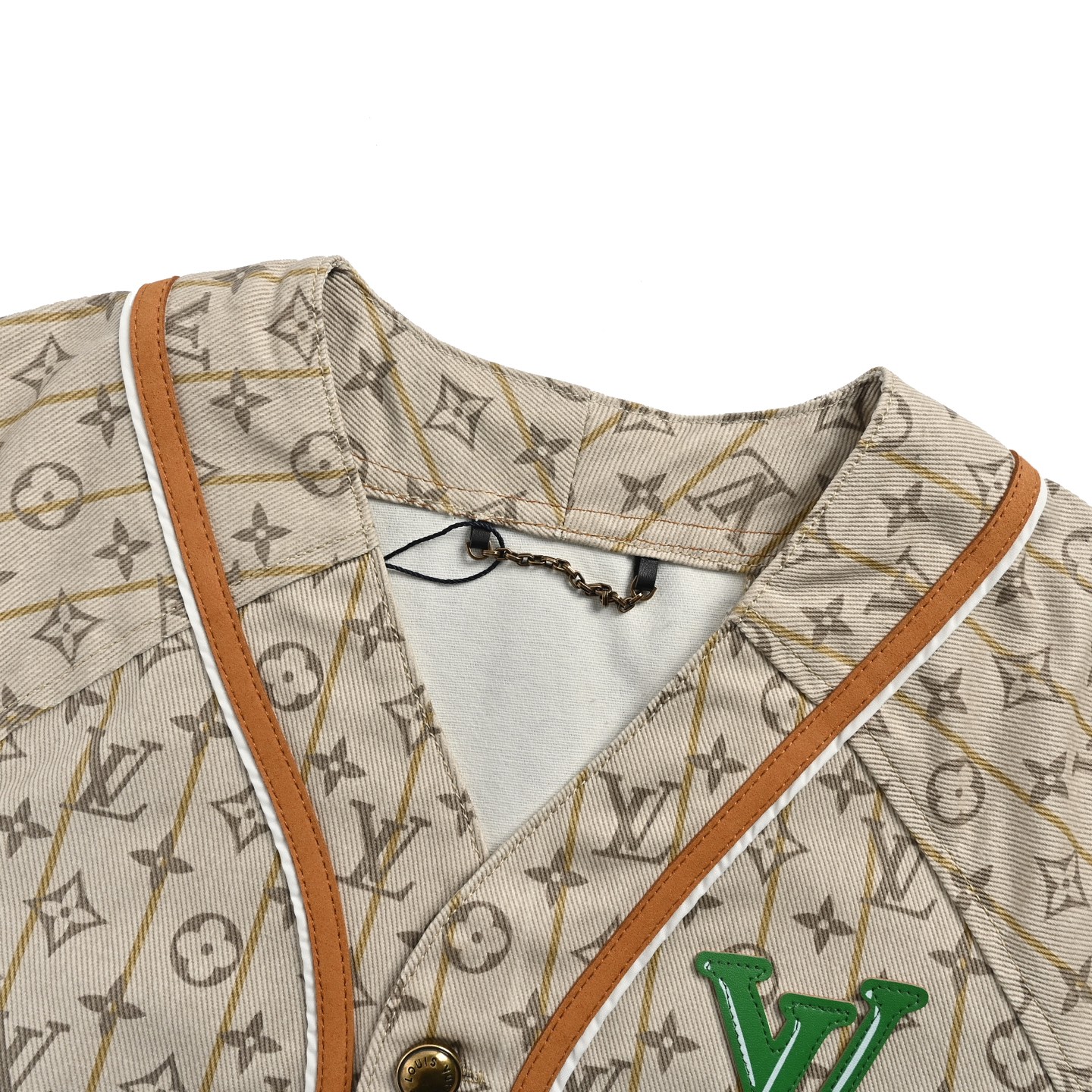 Louis Vuitton 25ss catwalk collaboration embroidered short-sleeved baseball shirt
