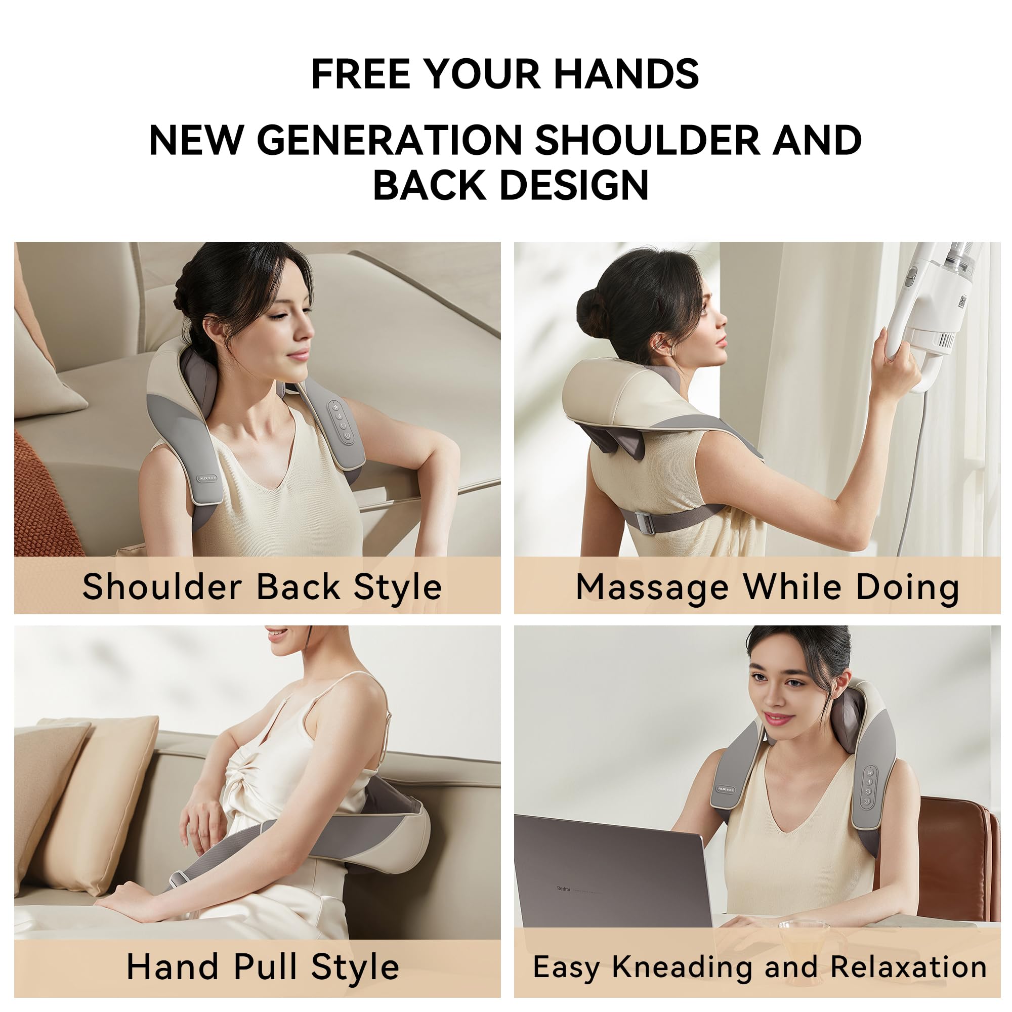 🔥Mother's Day Sale - 50% OFF🔥Shiatsu Back Shoulder and Neck Massager for Pain Relief Deep Tissue