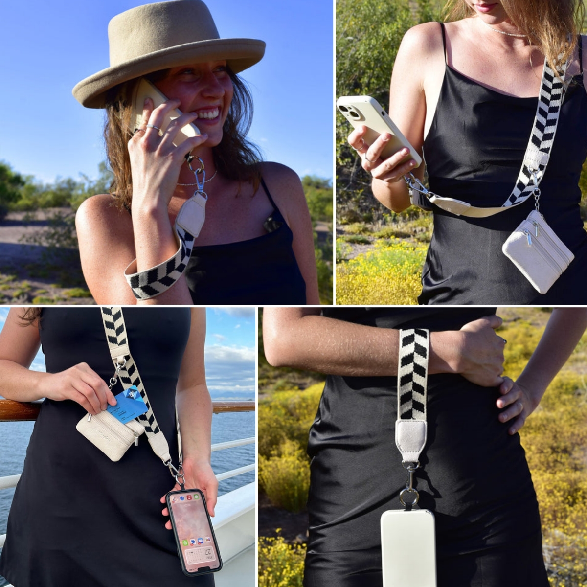 Phone Strap with Zippered Pouch
