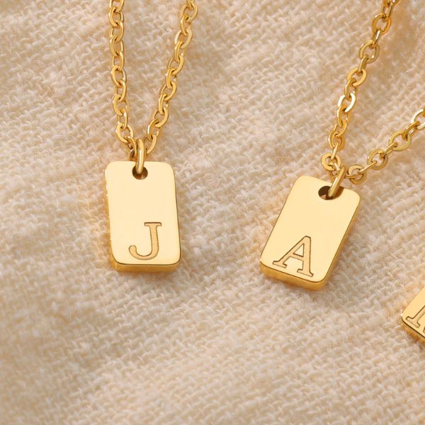 Personalized Tiny Square Initial Necklace