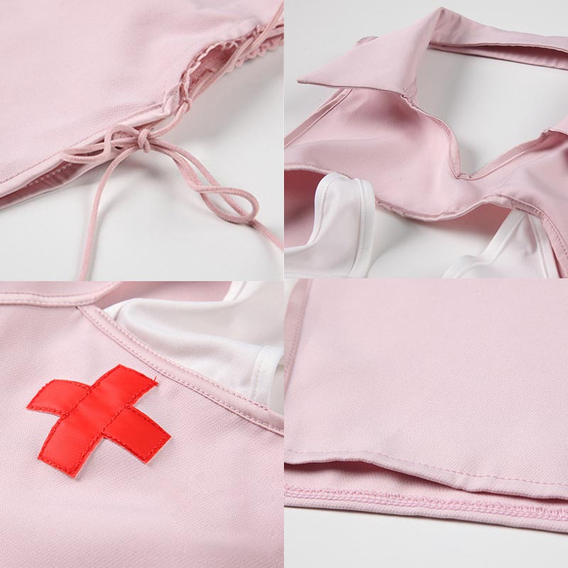 Cosplay Nurse Uniform Lace Up Hollow Out Lingerie Dress