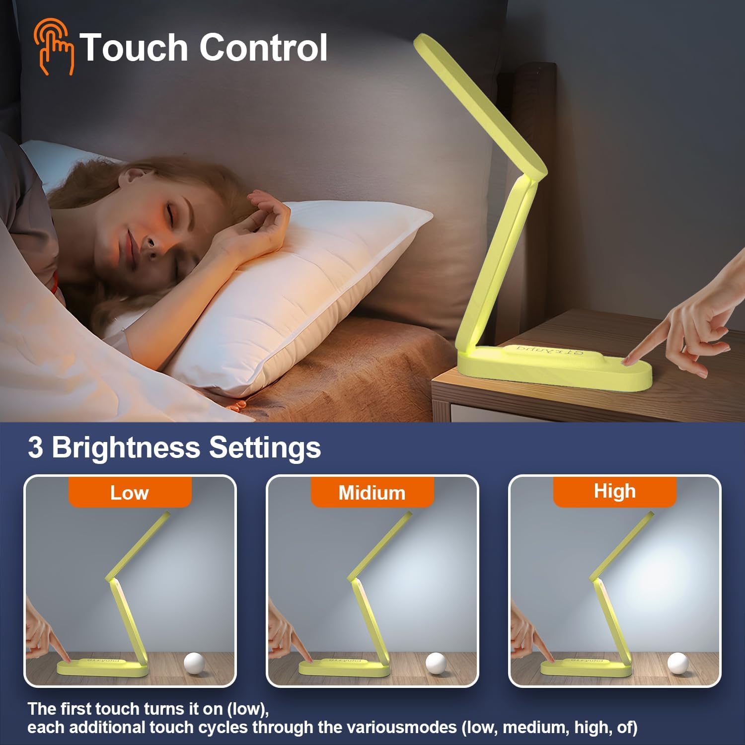 LED Desk Lamp for Office Home & Battery Operated Lamp Rechargeable Lamp Foldable & Portable Light, LED Desk Light Strip, 3 Brightness Dimmable Small Desk Lamp Wireless Reading Lamp