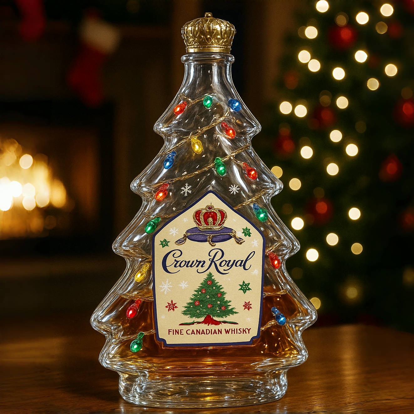 Christmas Tree Whiskey Bottle