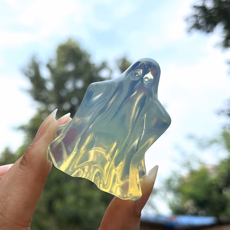 👻Hand Carved Opalite Ghost