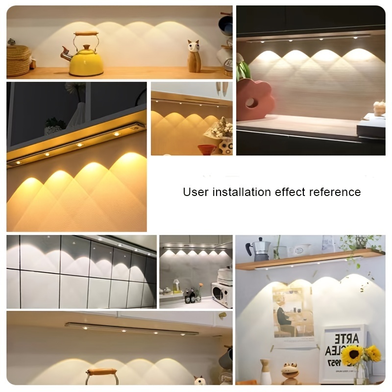 1pc Ultra-thin LED Human Body Sensor Light Rechargeable Cabinet Light Strip
