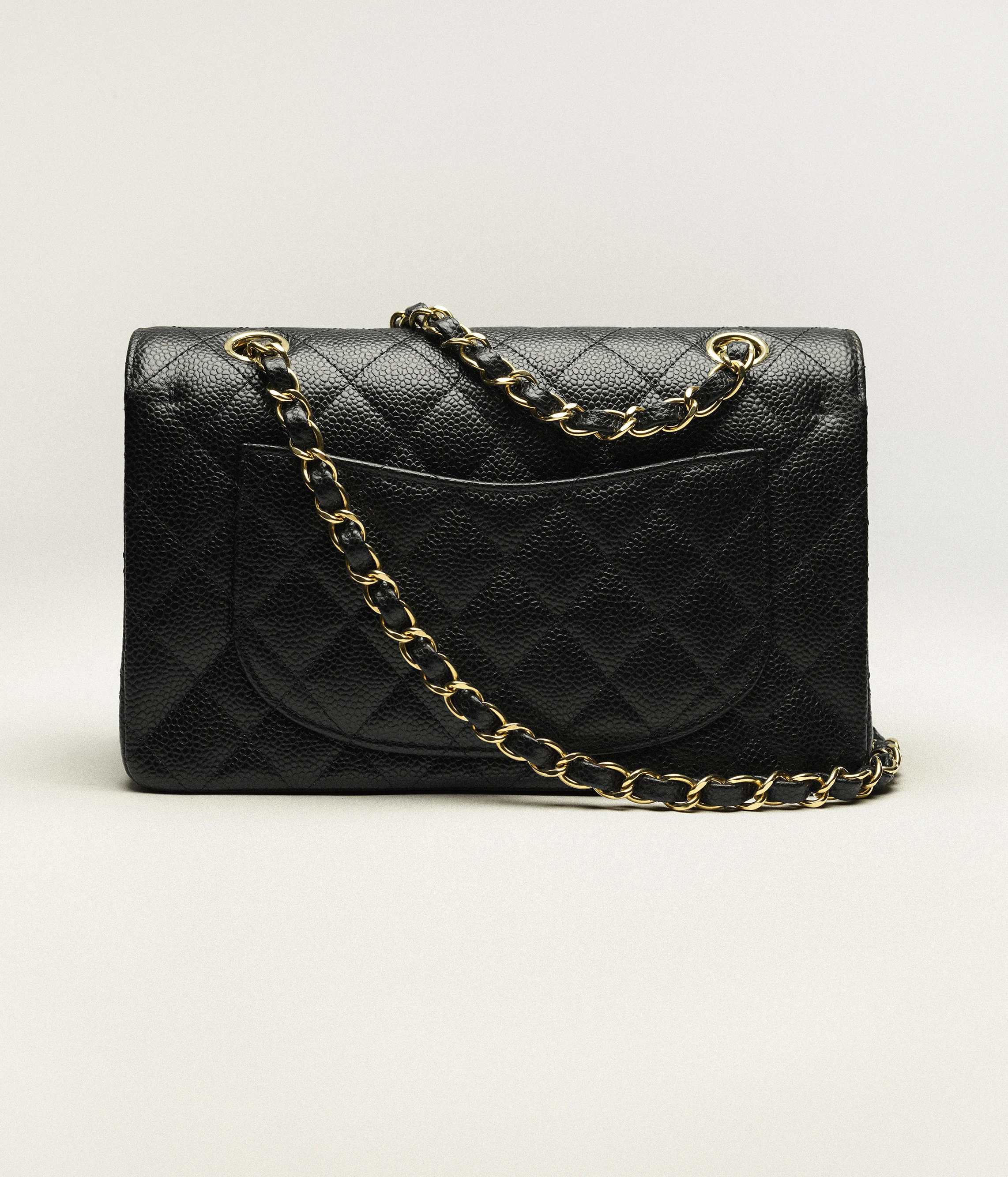 Chanel Small Classic Bag Grained Calfskin Gold Metal Black A01113-Y01864-C3906