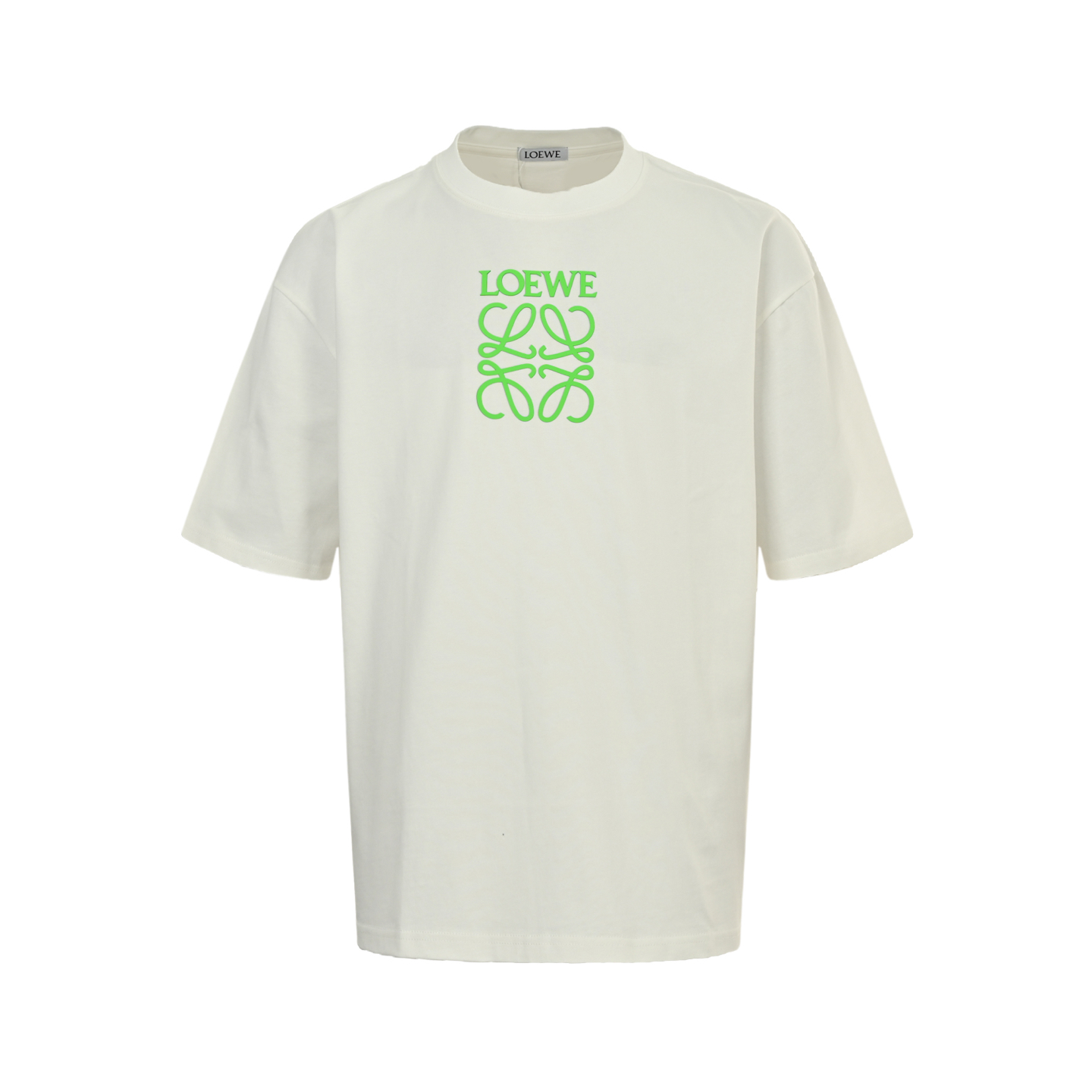 Loewe 25ss fluorescent green laminated logo short sleeve