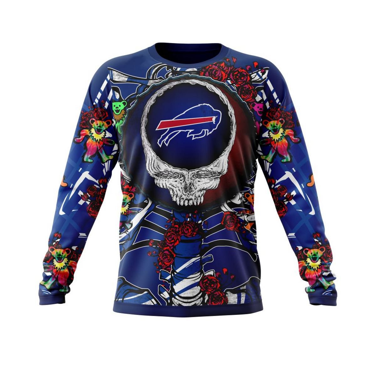 BUFFALO BILLS 3D HOODIE MIX GRATEFUL DEAD