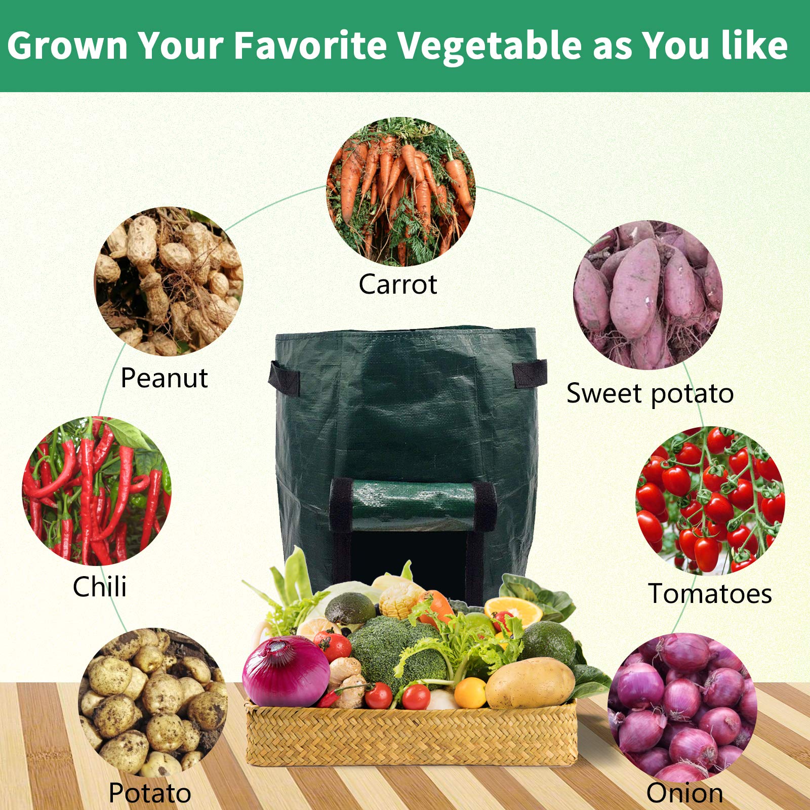 (🔥Last Day Promotion-SAVE 50% OFF)10 Gallons Large Capacity Vegetables Grow Planter PE Container Bag-BUY 4 GET 10% OFF & FREE SHIPPING