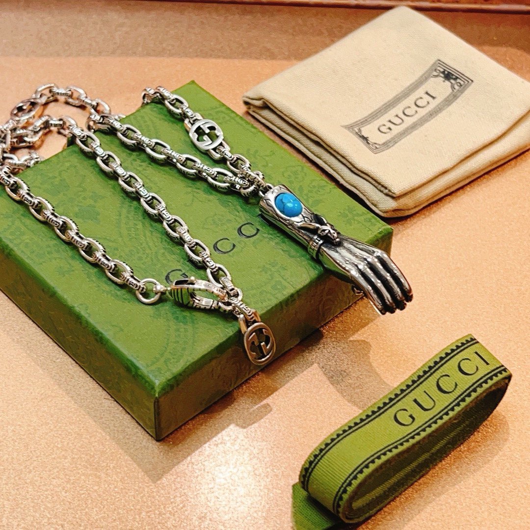 Gucci Anger Forest Series Sacred Hands Vintage Chain Necklace