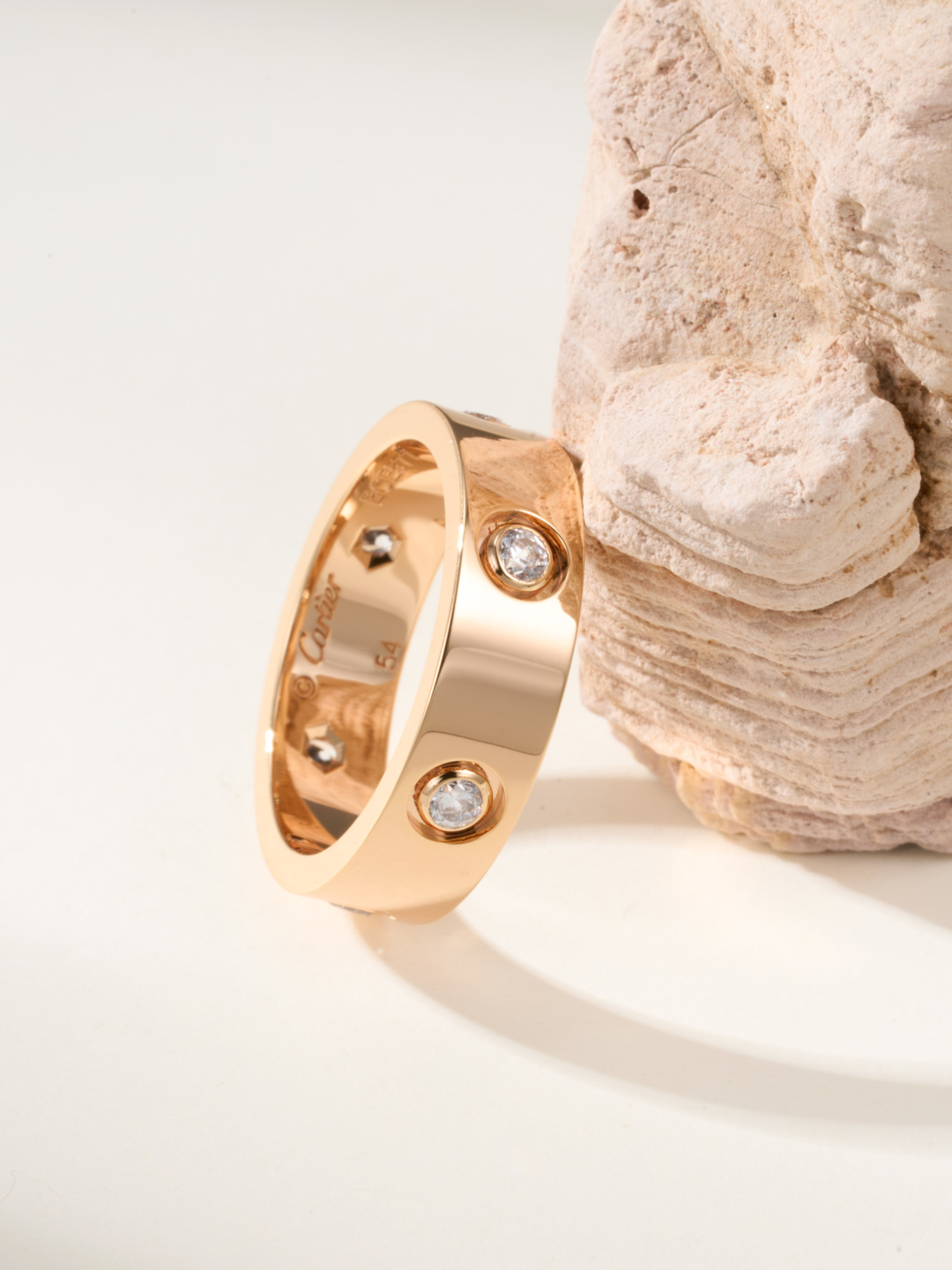 Cartier love wide six diamond ring