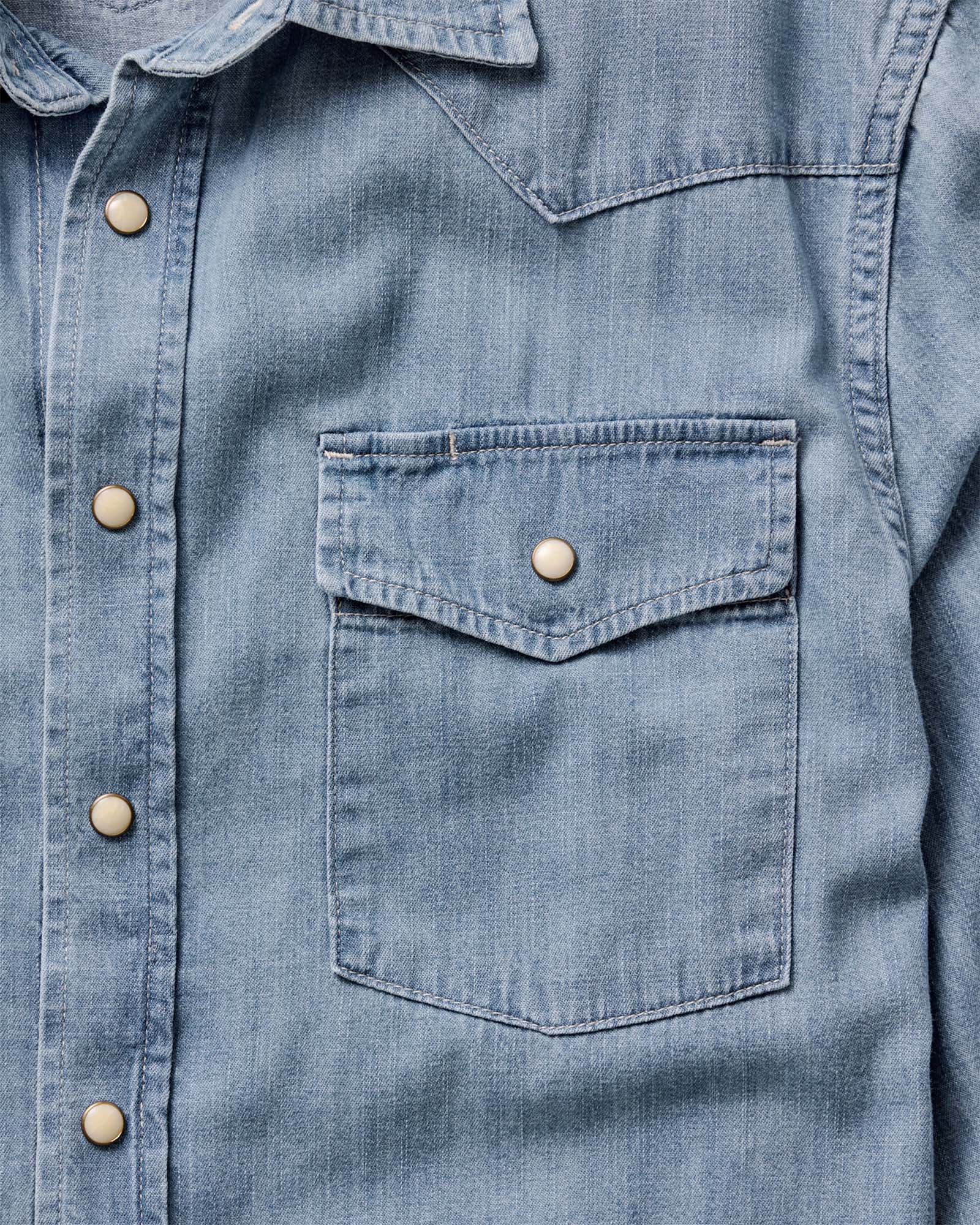 The Glacier Shirt in Washed Indigo Selvedge Denim