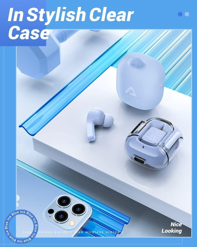 Christmas Sale🔥Top Selling - T6 Crystal Wireless Earbuds [Stock is limited, first come first served!]
