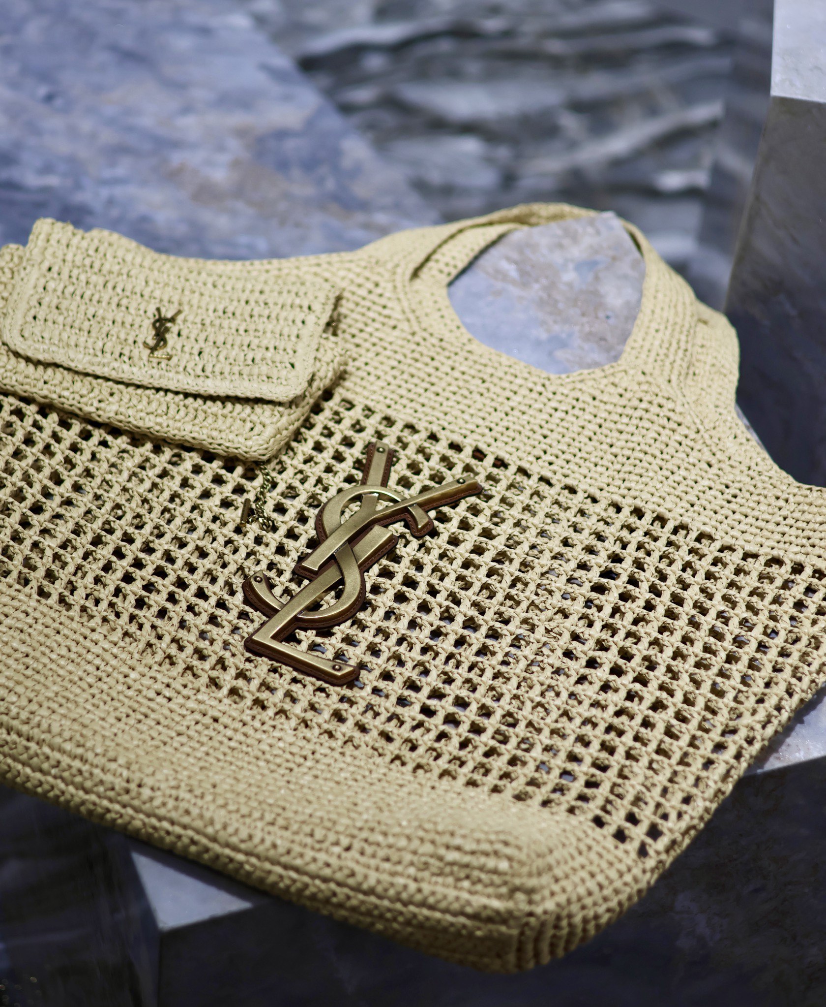 Yves Saint Laurent ICARE Woven Shopping Bag 698651