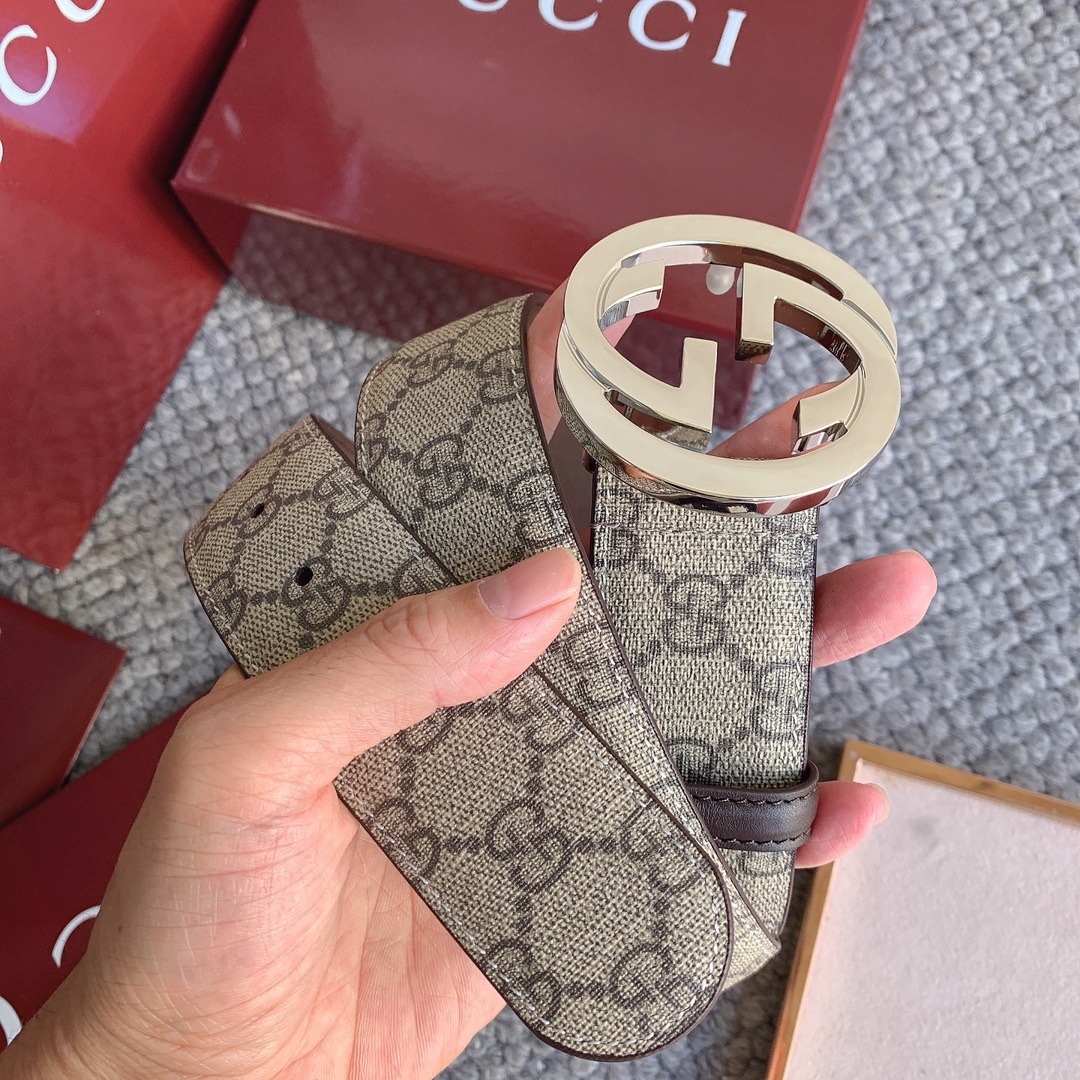 Gucci Marmont printed leather belt 4.0cm wide