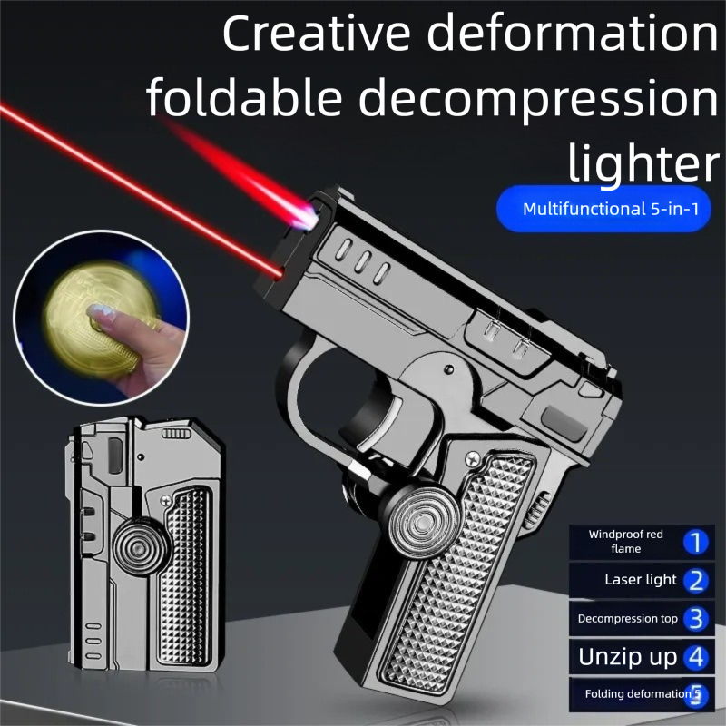 ✨Flash Sale✨Metal Folding Gun Style Inflatable Lighter