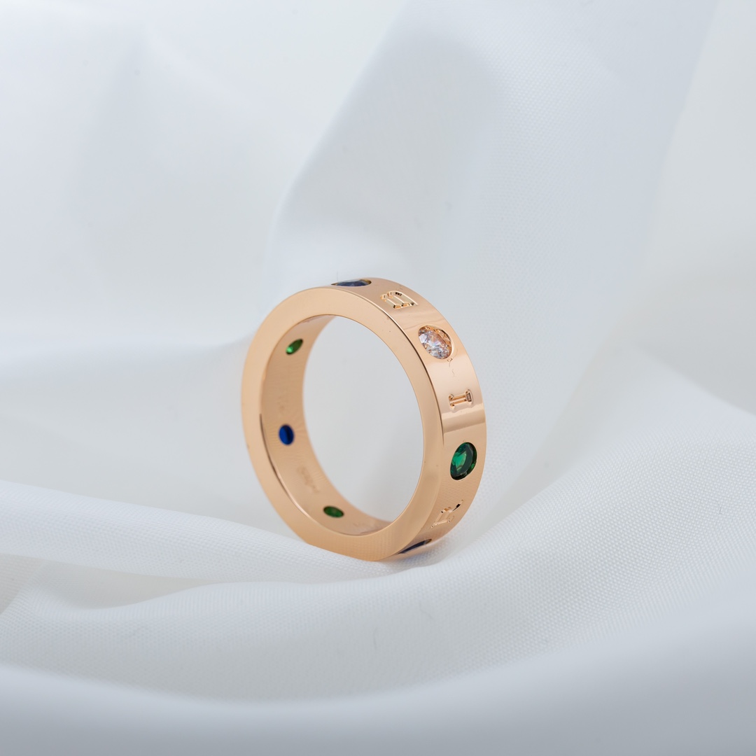 Bulgari logo diamond ring