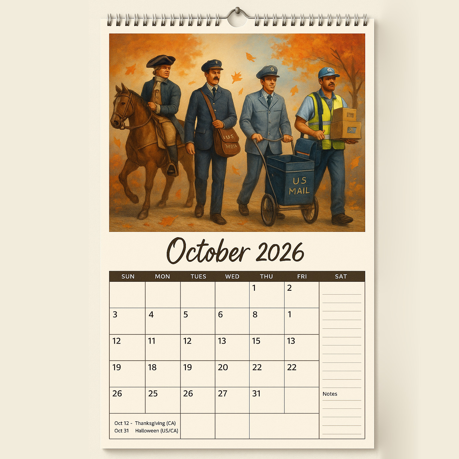 USPS 250th Anniversary 2026 Calendar