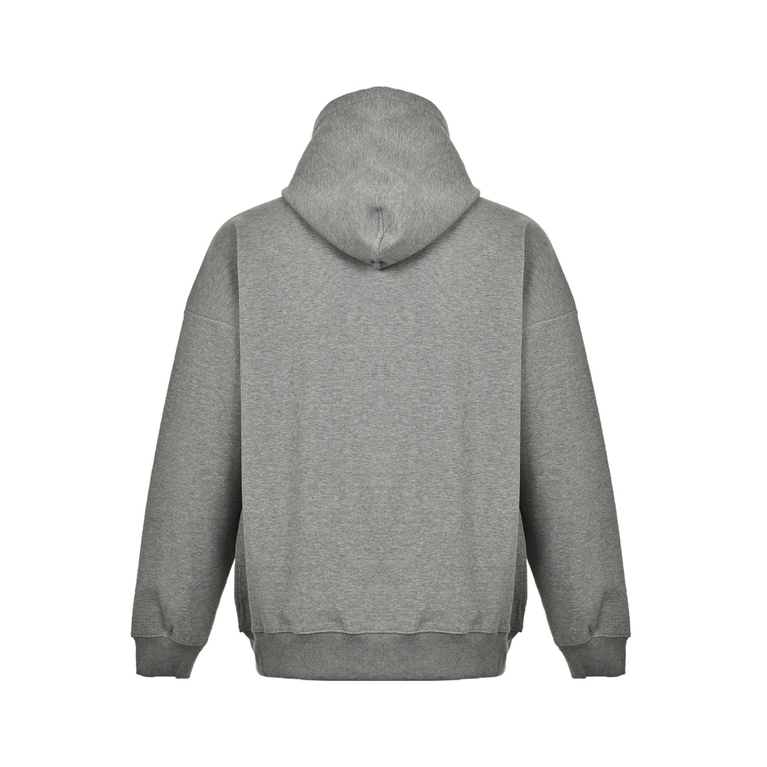 Gucci 24Fw small logo embroidered space cotton zip-up hooded sweatshirt